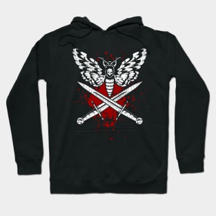 Crossed daggers with skull moth Hoodie